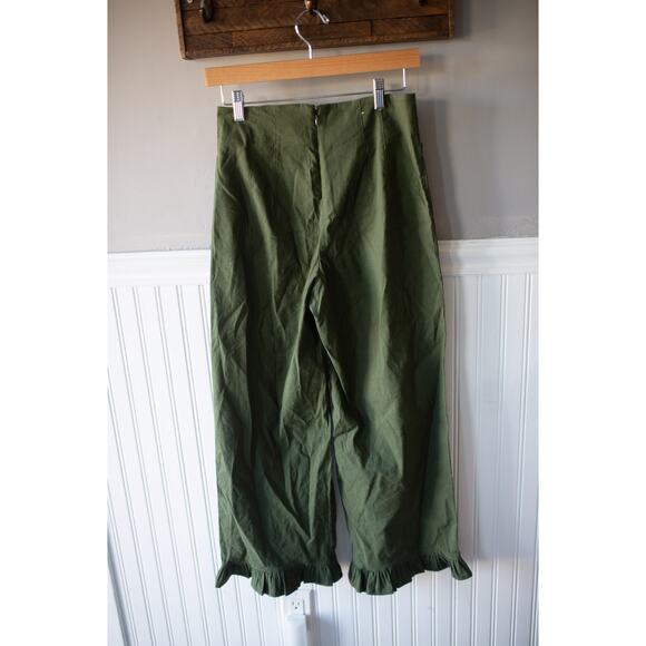 Anthropologie Colette Magic Fabric Ruffle-Hem Crop Wide-Leg Pants 27 NEW - Picture 4 of 4